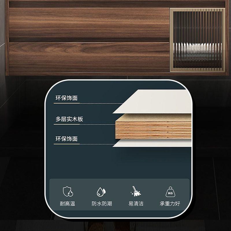 QW- Smart Mirror Real Wood Storage Cabinet in the Bathroom, Bathroom Sink Set