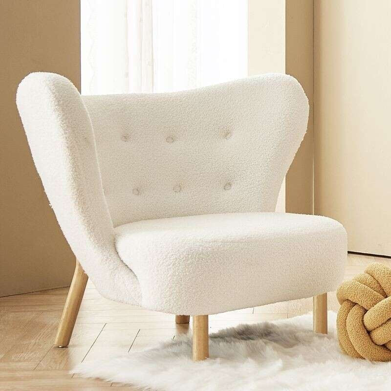 Simple Design Vintage Feeling Single Leisure Chair Sheepskin Jacquard Living Room Balcony Lazy Sofa