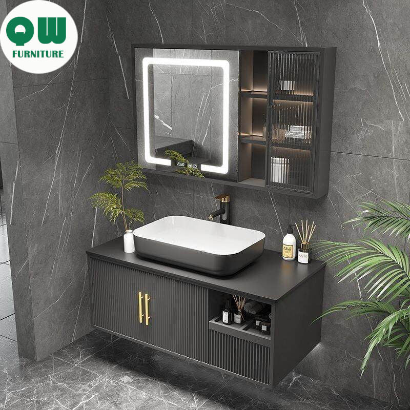 QW- Smart Bathroom, Mirror Bathroom Storage Cabinet, Basin Set