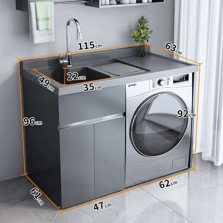 QW- Stainless Steel Storage Cabinet Bathroom Sink Washing Machine Counter