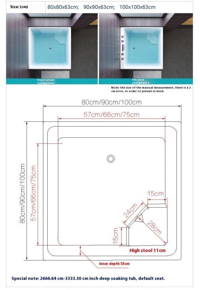 QW- Thick Accessories Bathroom Bathtub