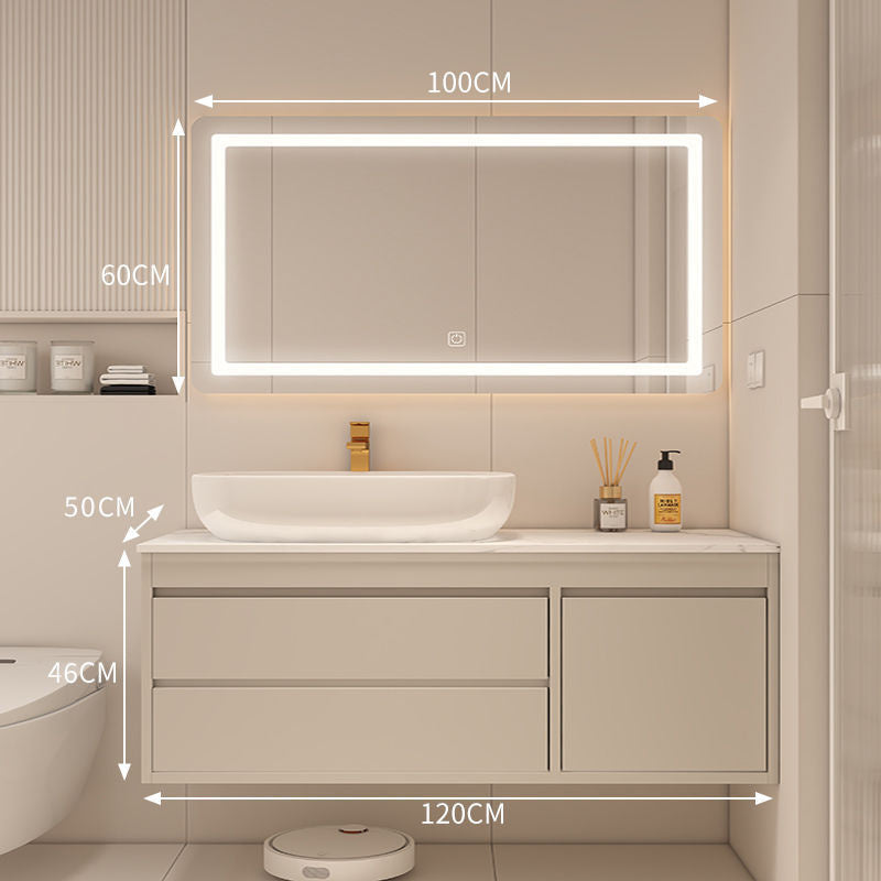 QW- Made of Real Wood, Smart Mirror in Bathroom, Bathroom Sink Storage Cabinet