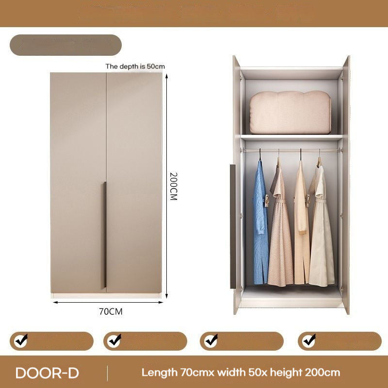 Kabinet Penyimpanan Dua Pintu Bilik Tidur Rumah Kayu Padu Pemasangan Mudah Almari Pakaian Kecil