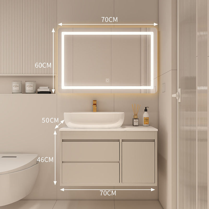 QW- Made of Real Wood, Smart Mirror in Bathroom, Bathroom Sink Storage Cabinet