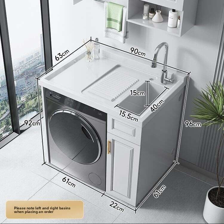 QW- Stainless Steel Storage Cabinet Bathroom Sink Washing Machine Counter