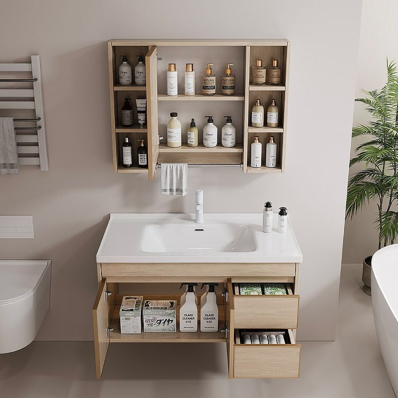 Kabinet simpanan bilik mandi QW- Aluminium, cermin pintar aloi aluminium, set sinki 