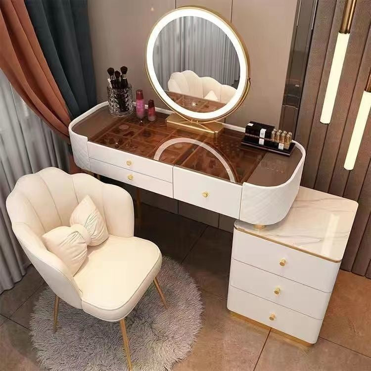 Meja Kabinet Penyimpanan Persalinan Kecil Mudah Gaya Nordik Kaca Jernih Bilik Tidur