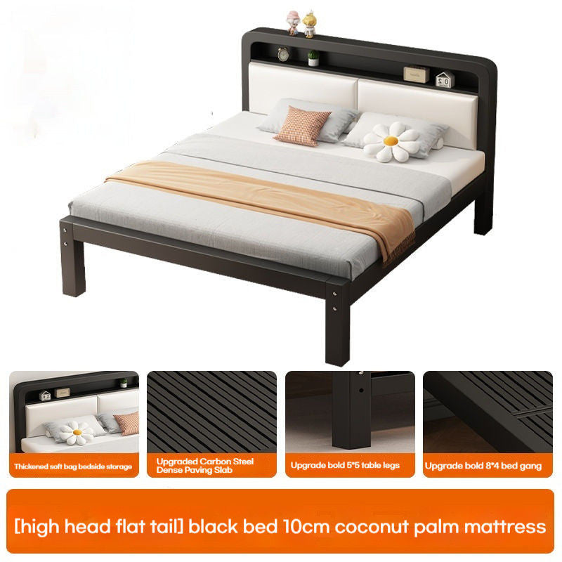 Iron used in home, master bedroom, double 1.5 meters, dormitory thickened iron frame bed for rental 1.2 meters