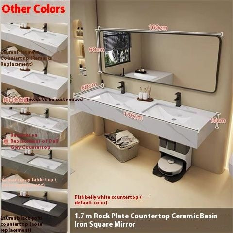Set Singki Marmar Buatan QW-, Cermin Bilik Mandi Pintar 