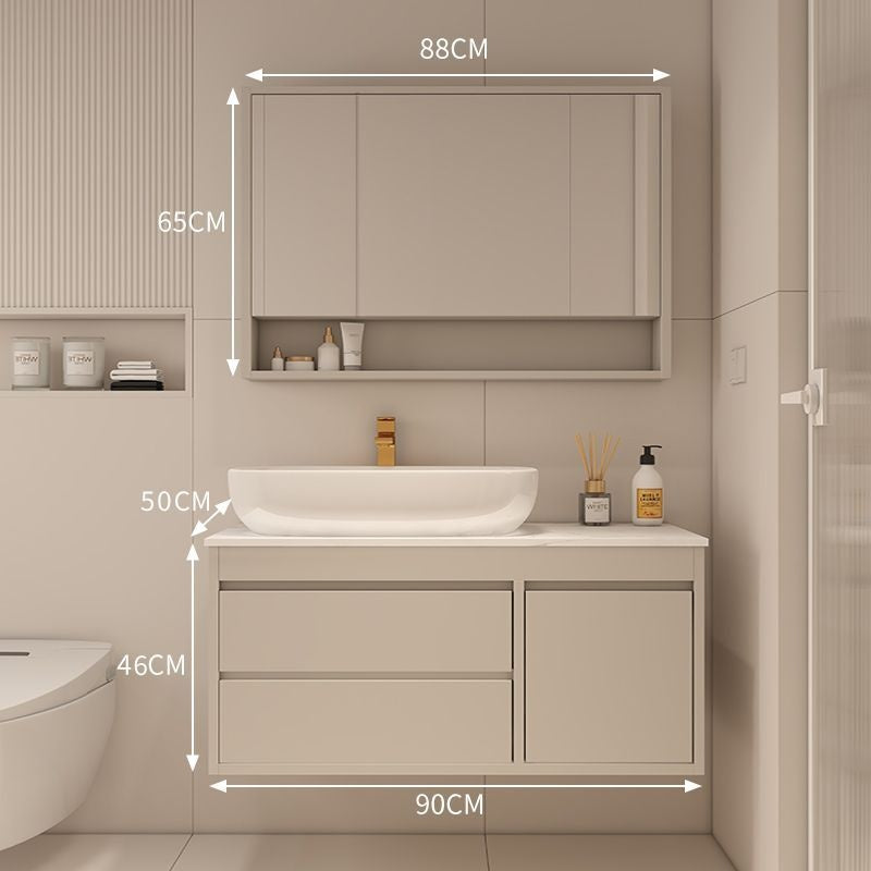 QW- Made of Real Wood, Smart Mirror in Bathroom, Bathroom Sink Storage Cabinet