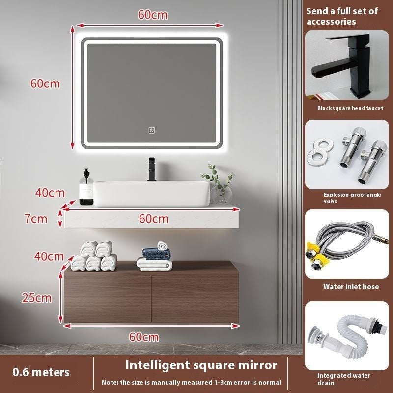 QW- Bathroom Storage Cabinet, Washbasin, Smart Mirror Countertop