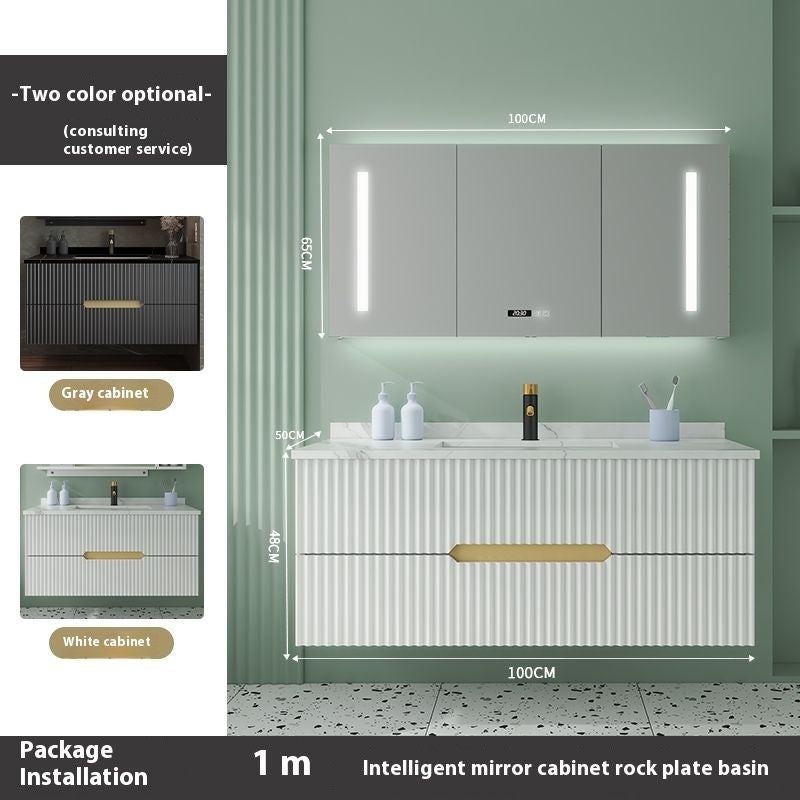 QW- Smart Bathroom, Mirror Bathroom Storage Cabinet, Basin Set
