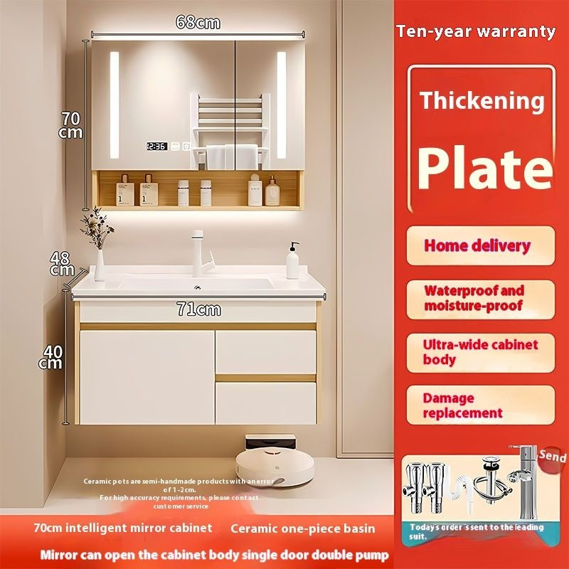 QW- Cabinet, Solid Wood Bathroom, Sink, Bathroom Set, Smart Glass Cabinet