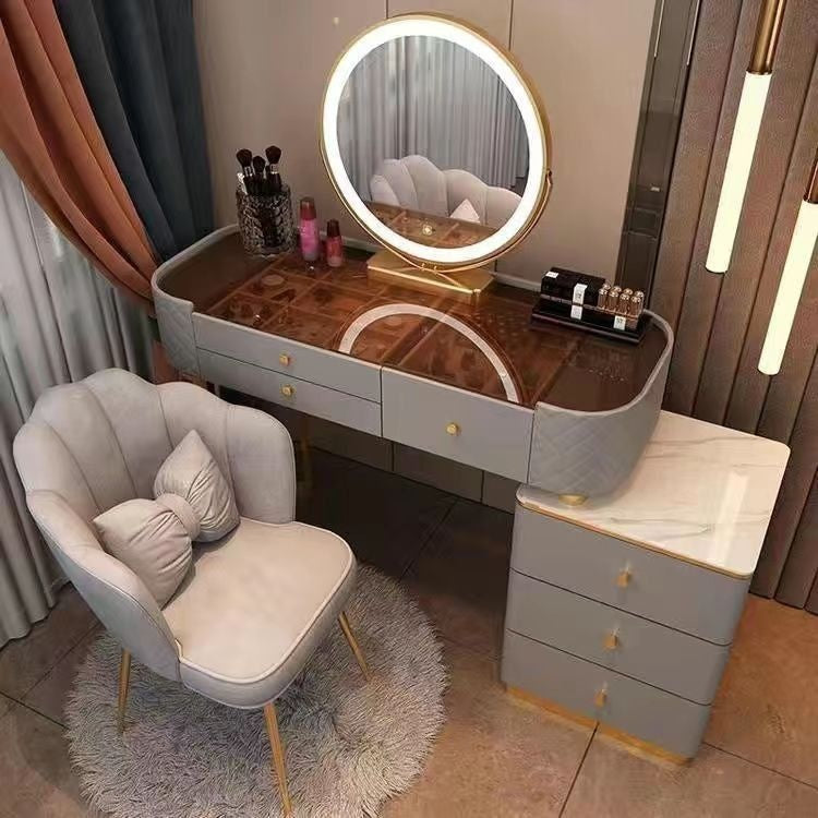Meja Kabinet Penyimpanan Persalinan Kecil Mudah Gaya Nordik Kaca Jernih Bilik Tidur