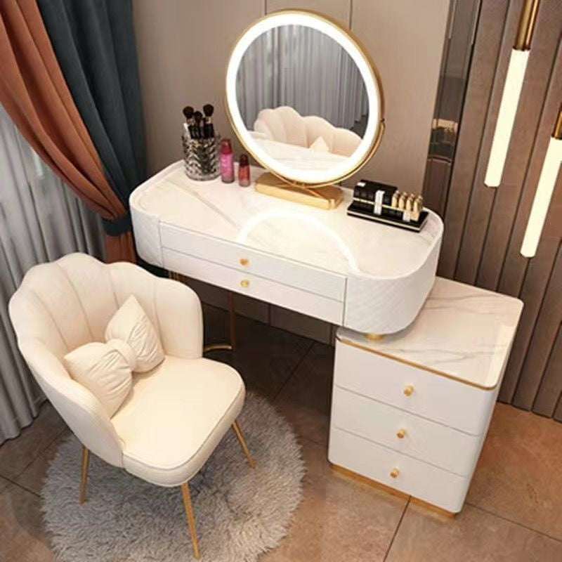 Meja Kabinet Penyimpanan Persalinan Kecil Mudah Gaya Nordik Kaca Jernih Bilik Tidur