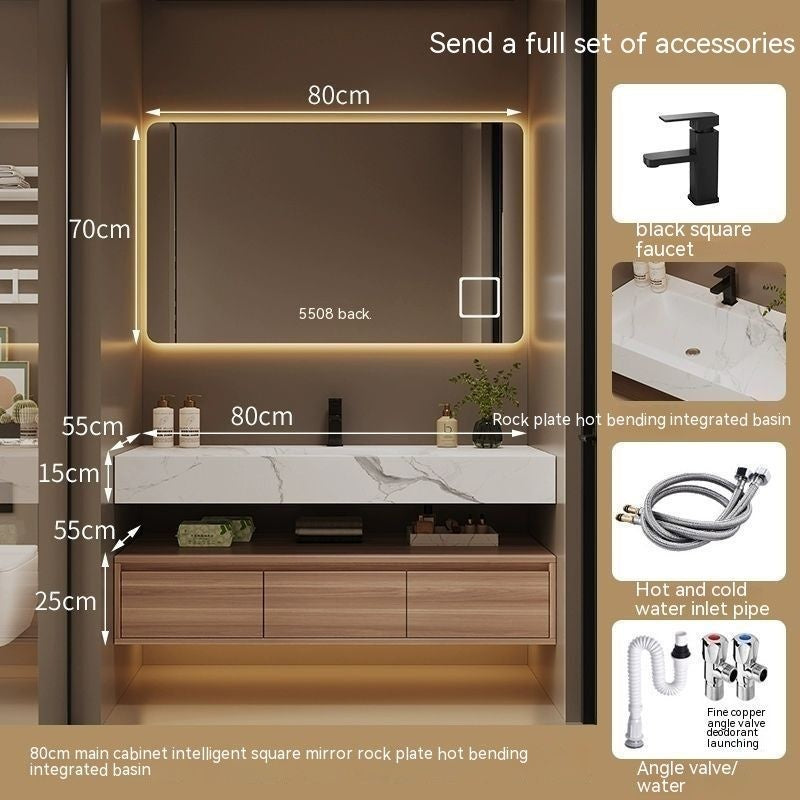 QW- Custom-made cabinet and smart mirror for bathroom, bathroom storage cabinet, sink set