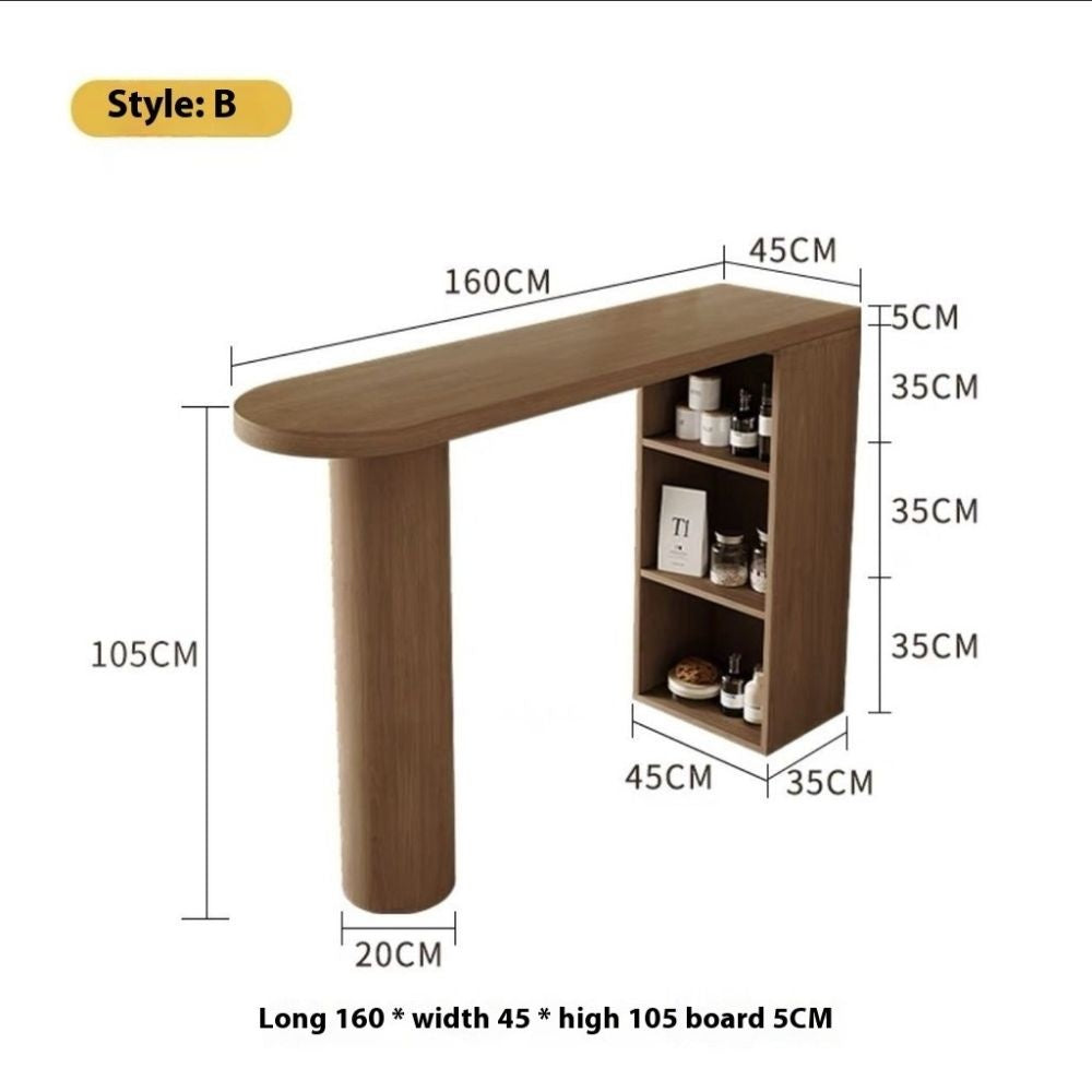 Solid wood home against the wall high long bar coffee simple living room balcony partition check cabinet table