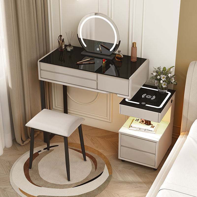 Smart Solid Wood Dressing Table Wireless Charging Bedroom Makeup Single Cabinet Modern Simple