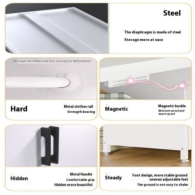 Metal Bedroom Home Wardrobe Durable Storage Cabinet