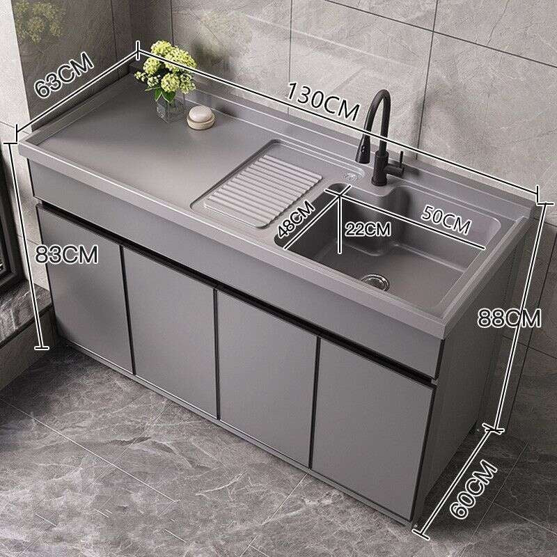 Kabinet Penyimpanan Bilik Mandi QW- Set Singki Kabinet penyimpanan aloi aluminium 