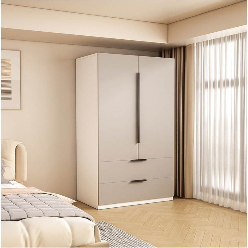 Kabinet Penyimpanan Dua Pintu Bilik Tidur Rumah Kayu Padu Pemasangan Mudah Almari Pakaian Kecil
