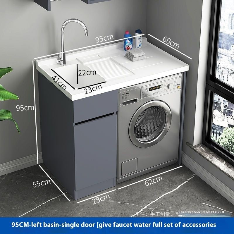 QW- Storage Cabinet Bathroom Sink Set Washing Machine Counter