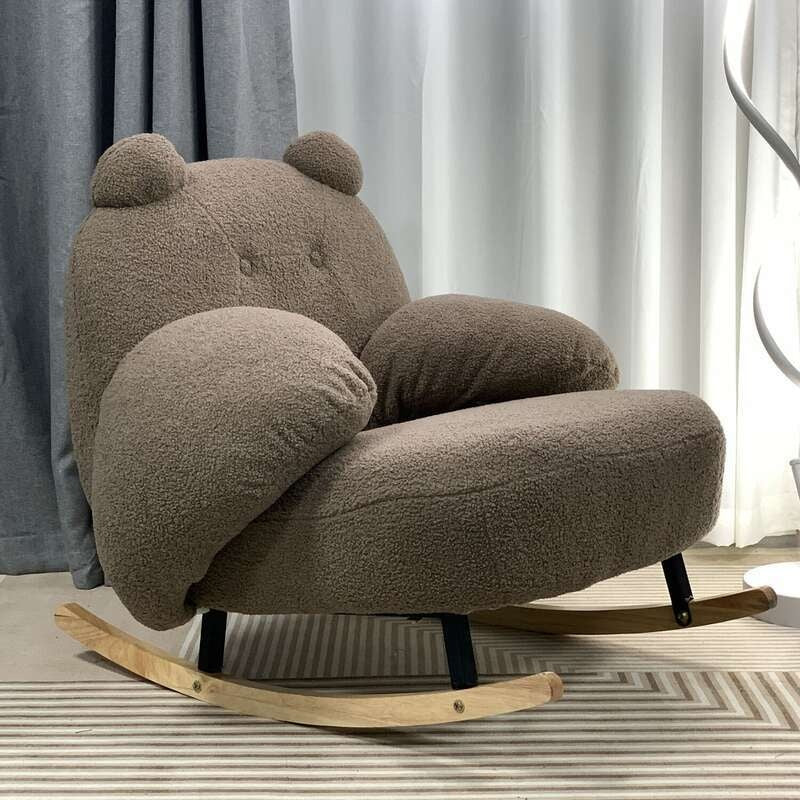 Single Rocking Living Room Little Bear Chair Leisure Cream Cute Lazy Sofa Multi-angle