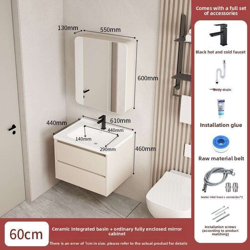 QW- Set storan meja solek, lebar 40 cm. Kabinet Cermin Bilik Mandi