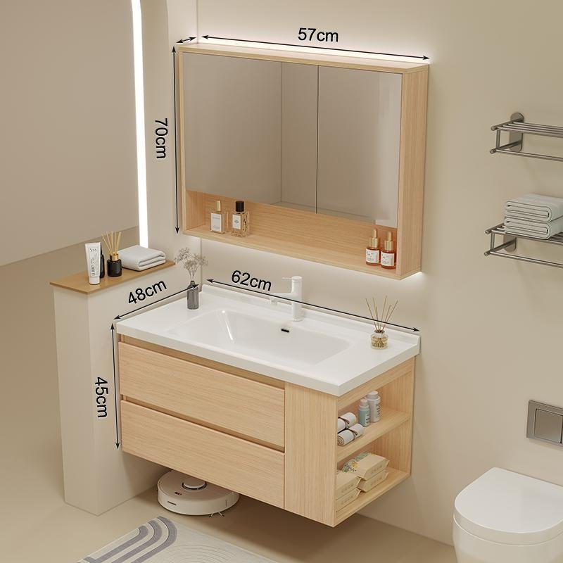 QW- Solid Wood Storage Smart Mirror Cabinet Bathroom Sink Set