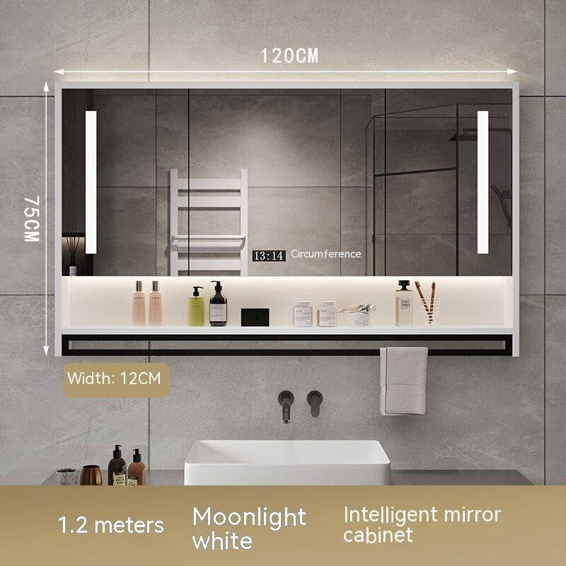 QW- Smart Mirror Bathroom The mirror cabinet in bathroom can eliminate dust and fog by turning on the heater.