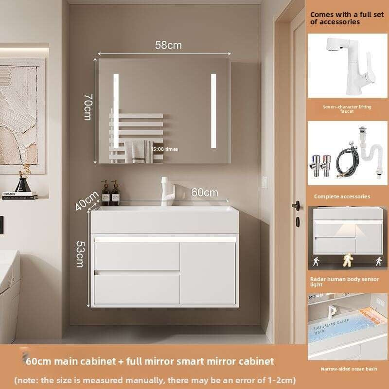 QW- Kabinet kaca pintar untuk storan bilik mandi, lebar 40 cm.