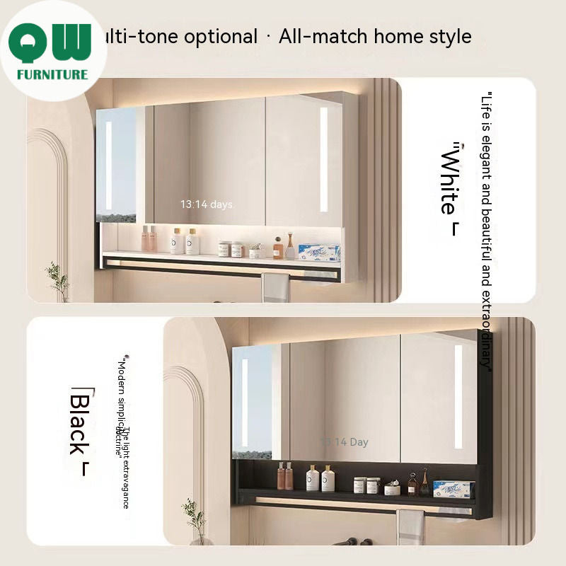 QW- Smart Mirror Bathroom The mirror cabinet in bathroom can eliminate dust and fog by turning on the heater.