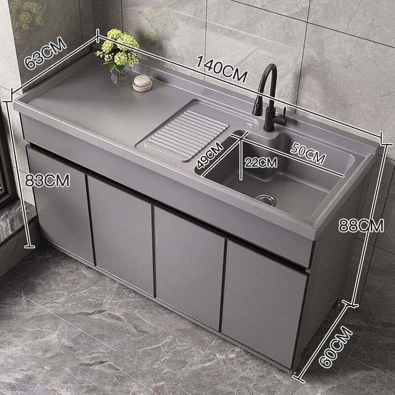Kabinet Penyimpanan Bilik Mandi QW- Set Singki Kabinet penyimpanan aloi aluminium 