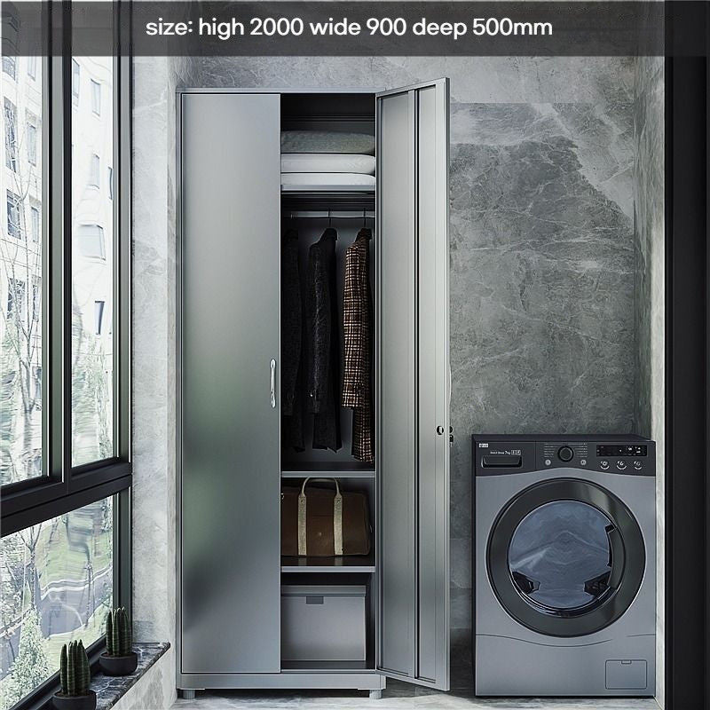 wardrobe 304 Stainless Steel Balcony Storage Clothes Changing Shoe Cabinet, Shelves, Multi-layer Bedroom Shelves