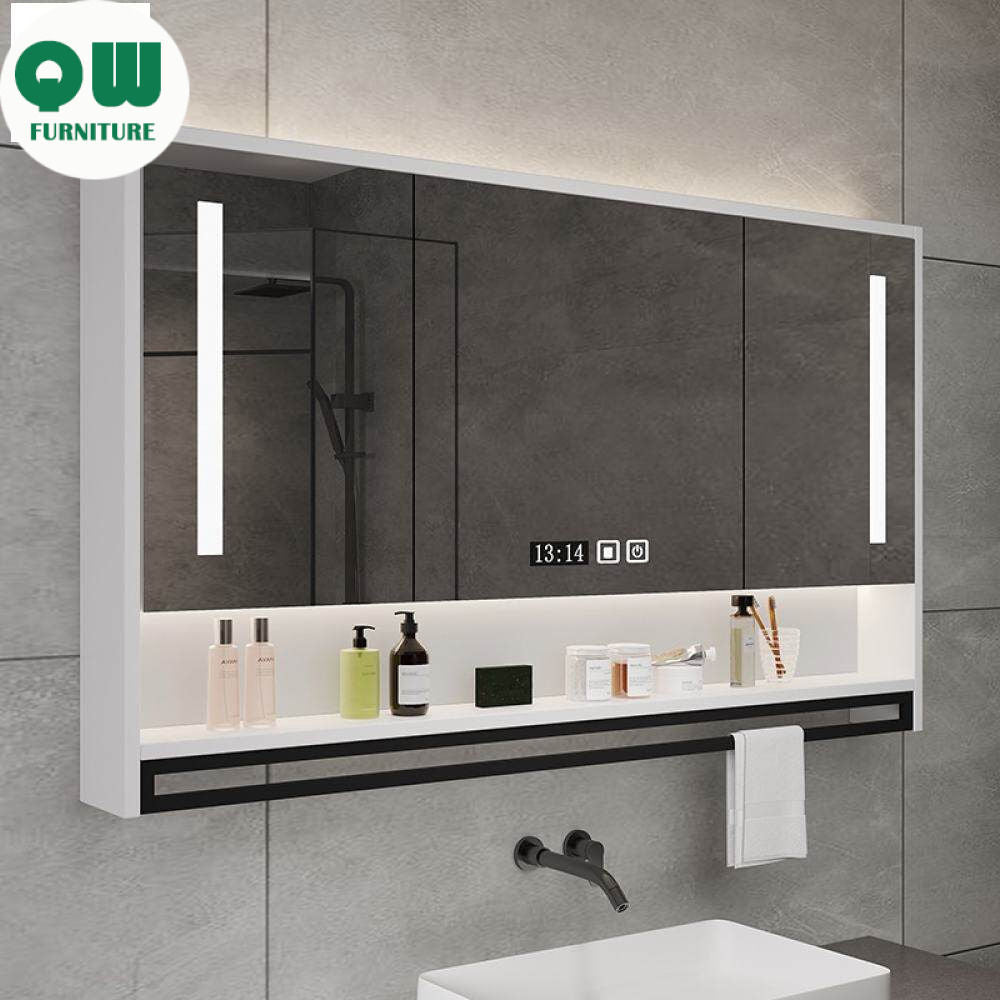 QW- Smart Mirror Bathroom The mirror cabinet in bathroom can eliminate dust and fog by turning on the heater.