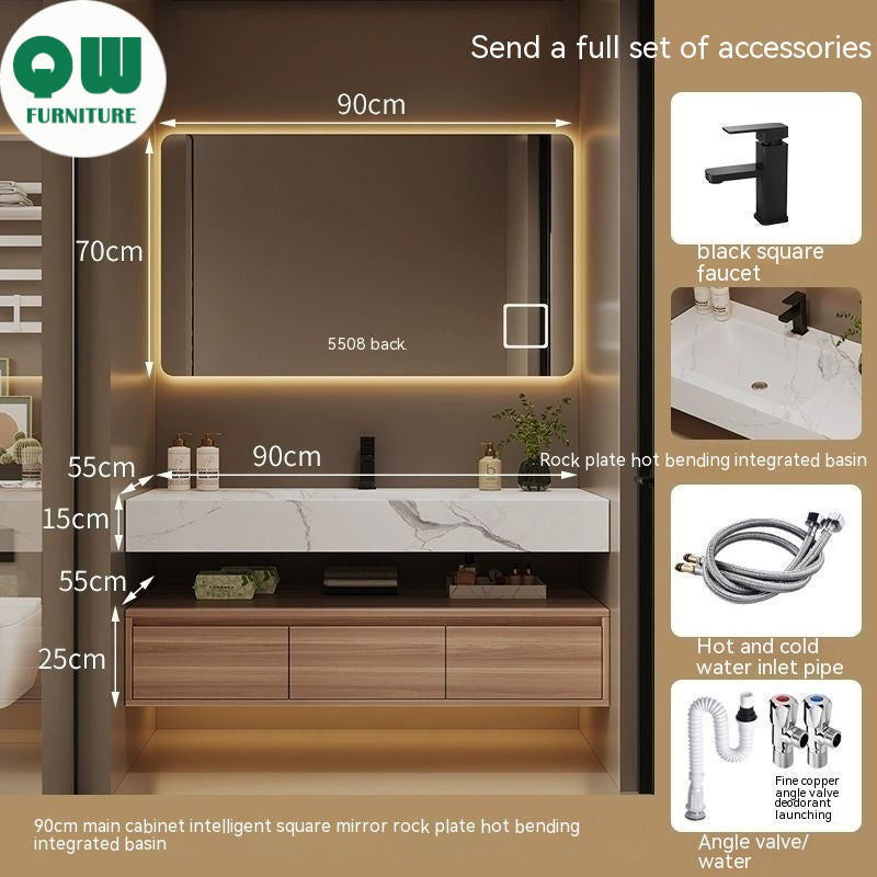 QW- Custom-made cabinet and smart mirror for bathroom, bathroom storage cabinet, sink set
