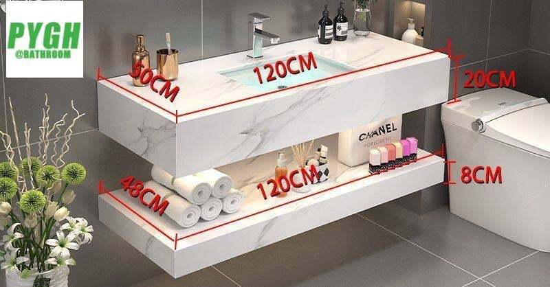QW- Marble Sink Storage Cabinet Smart Mirror in the Bathroom