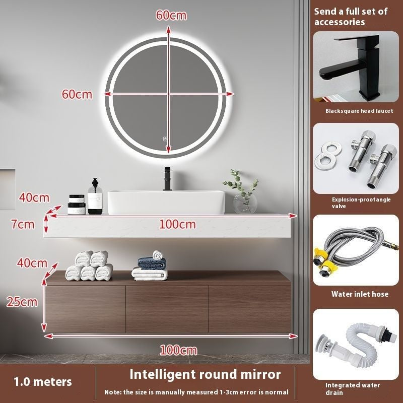 QW- Bathroom Storage Cabinet, Washbasin, Smart Mirror Countertop