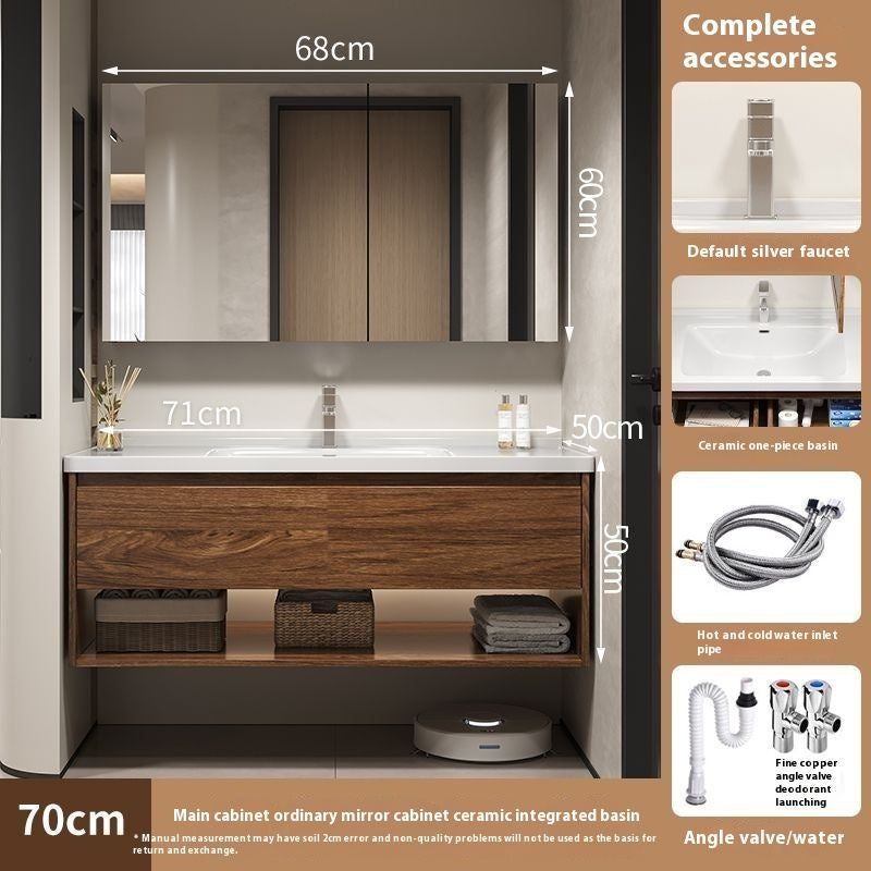 QW- Hua To wood cabinet Smart mirror in the bathroom Bathroom sink set