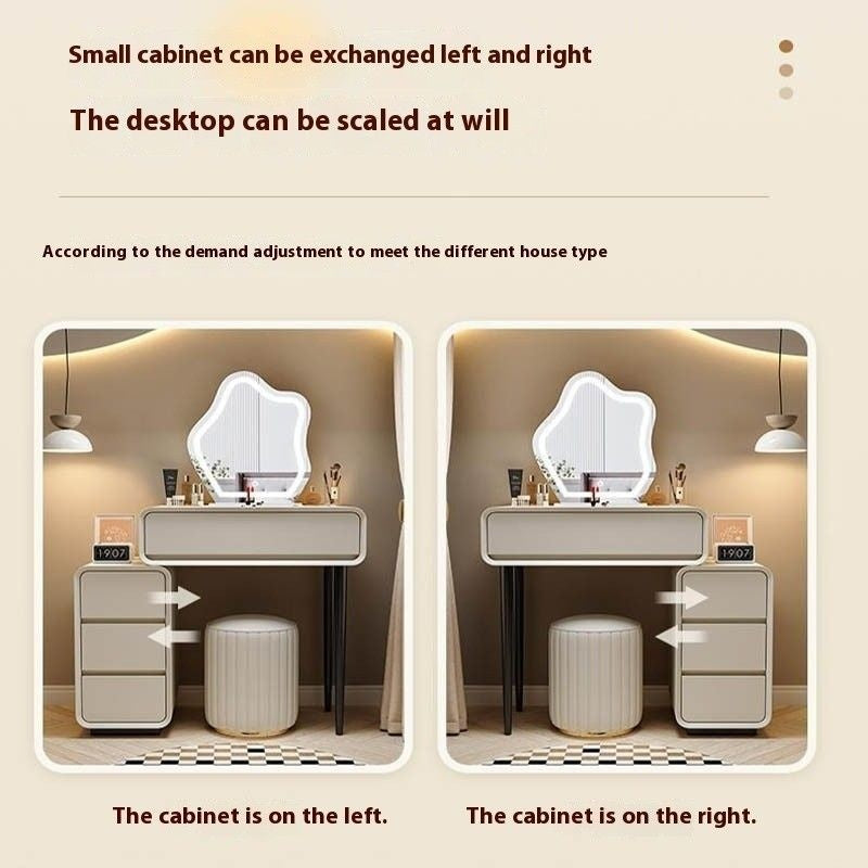 Cream Wind Solid Wood Large Bedroom Modern Simple Foldable Chest of Drawers One Dressing Table