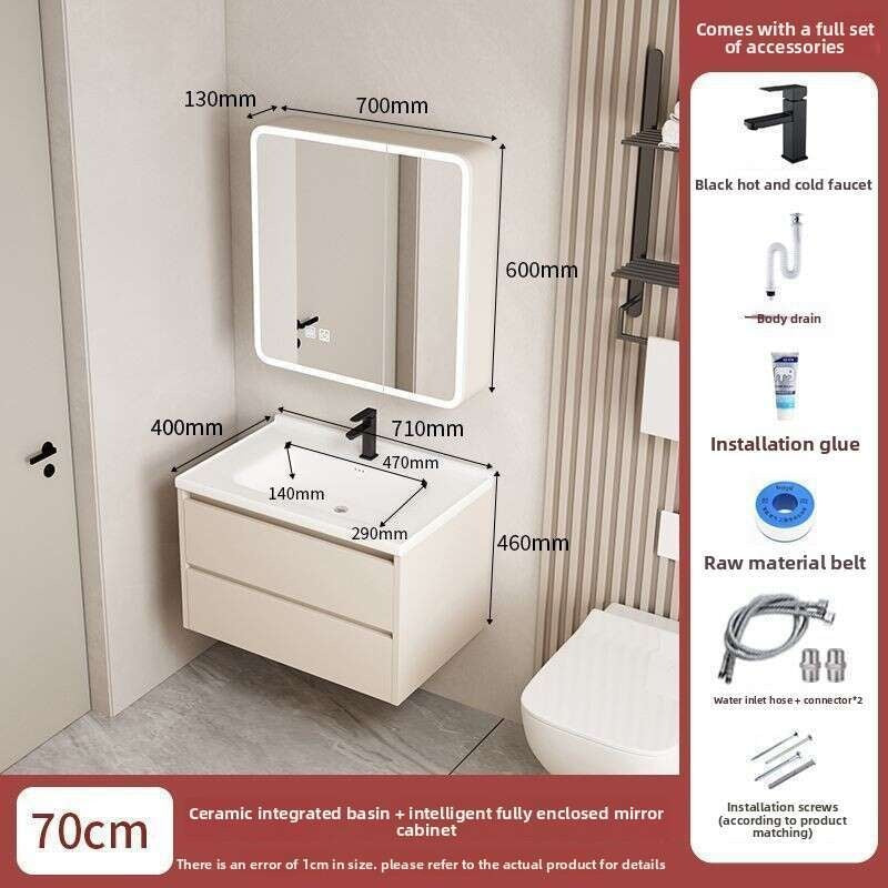QW- Set storan meja solek, lebar 40 cm. Kabinet Cermin Bilik Mandi
