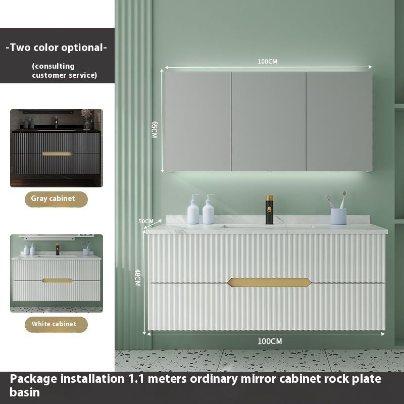 QW- Smart Bathroom, Mirror Bathroom Storage Cabinet, Basin Set