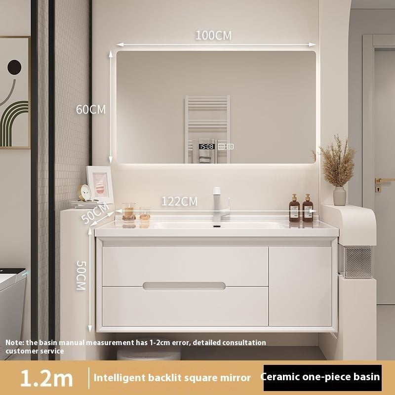 QW- Bathroom storage made from real wood, smart mirror cabinet in the bathroom, bathroom sink