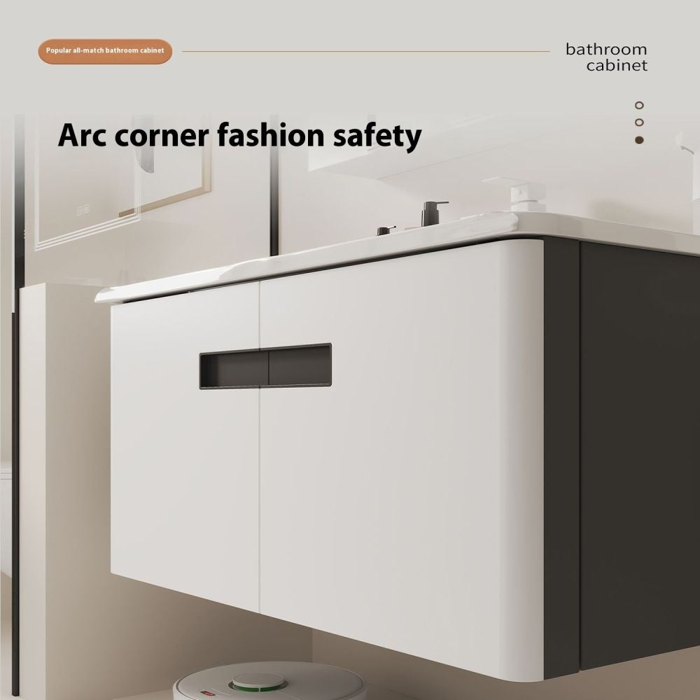 QW- alloy Aluminum makes a storage cabinet for the bathroom, mirror cabinet, and sink set.