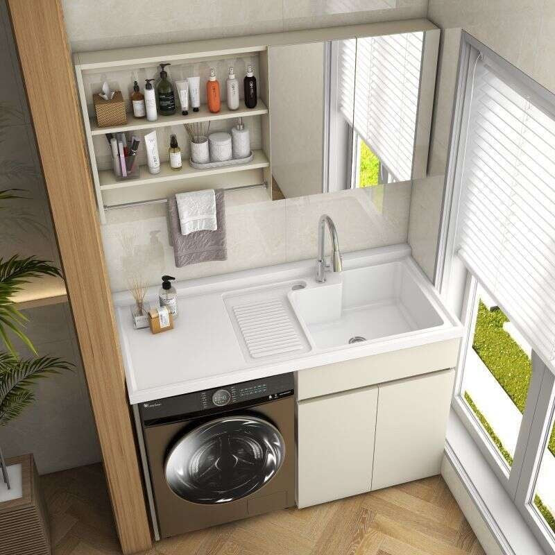 QW- Storage Cabinet Bathroom Sink Set with Faucet