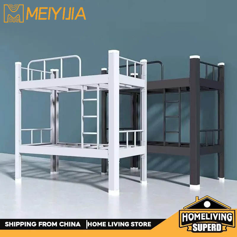 Upper lower wrought iron bunk high and low steel frame beds, double beds