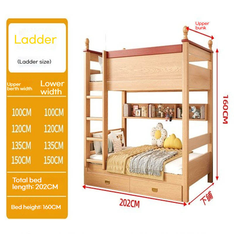 Home page, high low simple upper and lower wooden children's beds, bunk beds