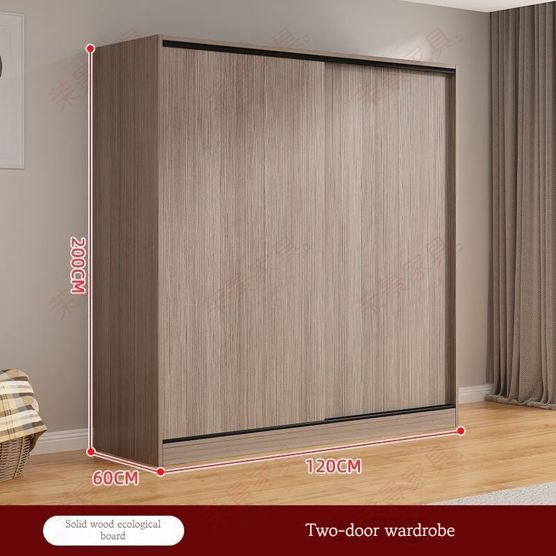 Solid Wood Sliding Door Home Bedroom Modern Simple Storage Cabinet Wardrobe 1.8m