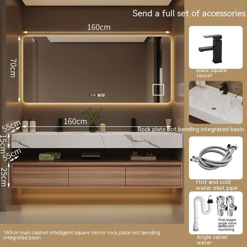 QW- Custom-made cabinet and smart mirror for bathroom, bathroom storage cabinet, sink set