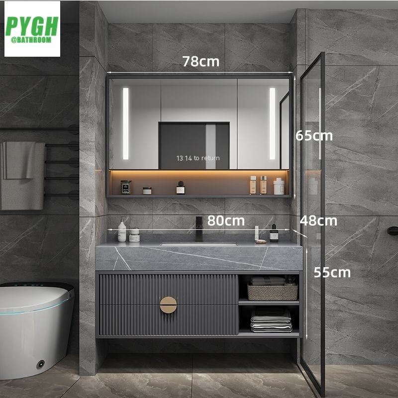 QW- Kabinet Cermin, Gabungan Dua Set Pencuci Muka, Singki Bilik Mandi 